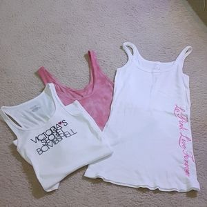 Three Victoria Secret sleep tops